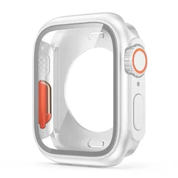Durable Hard PC Screen Protector Cover for Apple Watch - Front and Rear Bumper Case (White)