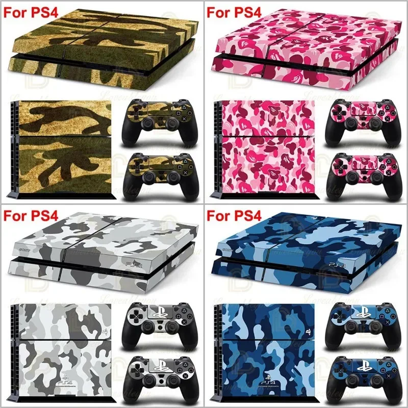 Camouflage Print PS4 Skin Sticker for Play Station 4 Console and Controllers for PS4 Gamepad Controller Sticker Decal
