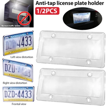 Durable ABS Black License Plate Cover Cap – High Quality Anti-Speed Camera Light Shield 1