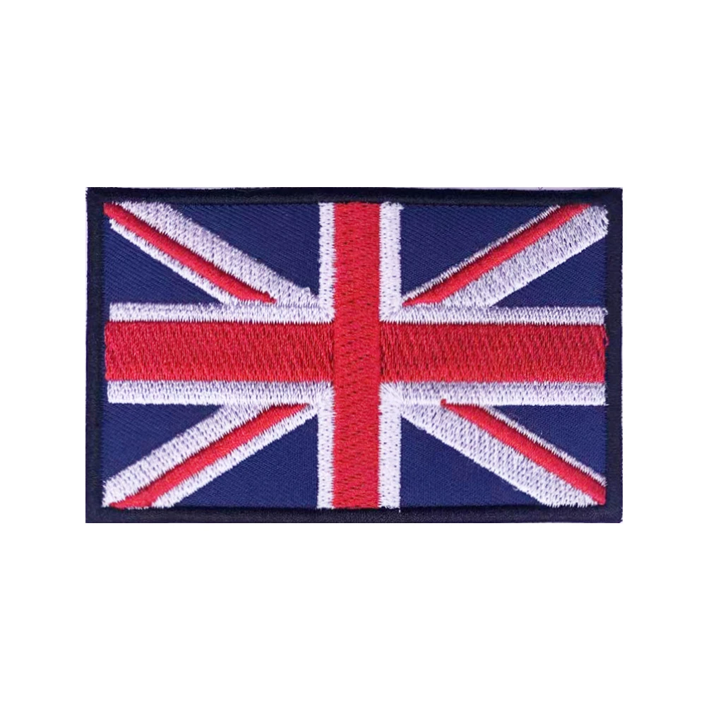Custom Name British Flag Patch, Personalised Tactical Patch, Black & White UK Flag Embroidered Appliques, Union Jack Patches - Sew In / 5.2x6 Cm - Foto 13