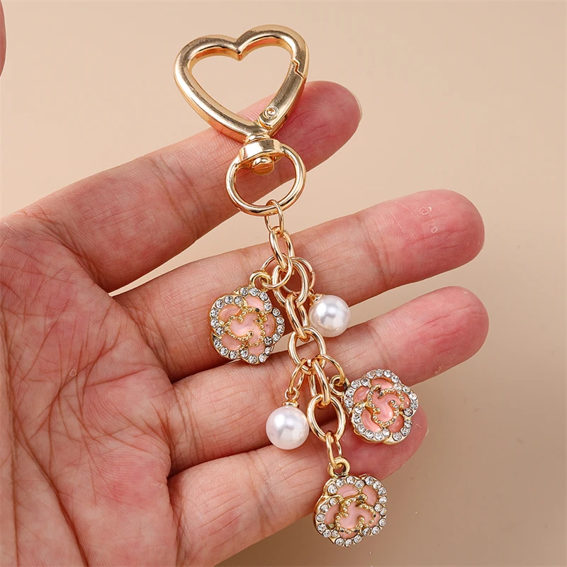 Mode Bunte Kristall Blume Schlüsselanhänger für Auto Schlüssel Souvenir Geschenke für Frauen Männer Handtasche Anhänger Schlüsselanhänger DIY Schmuck Dekor – Detail 2