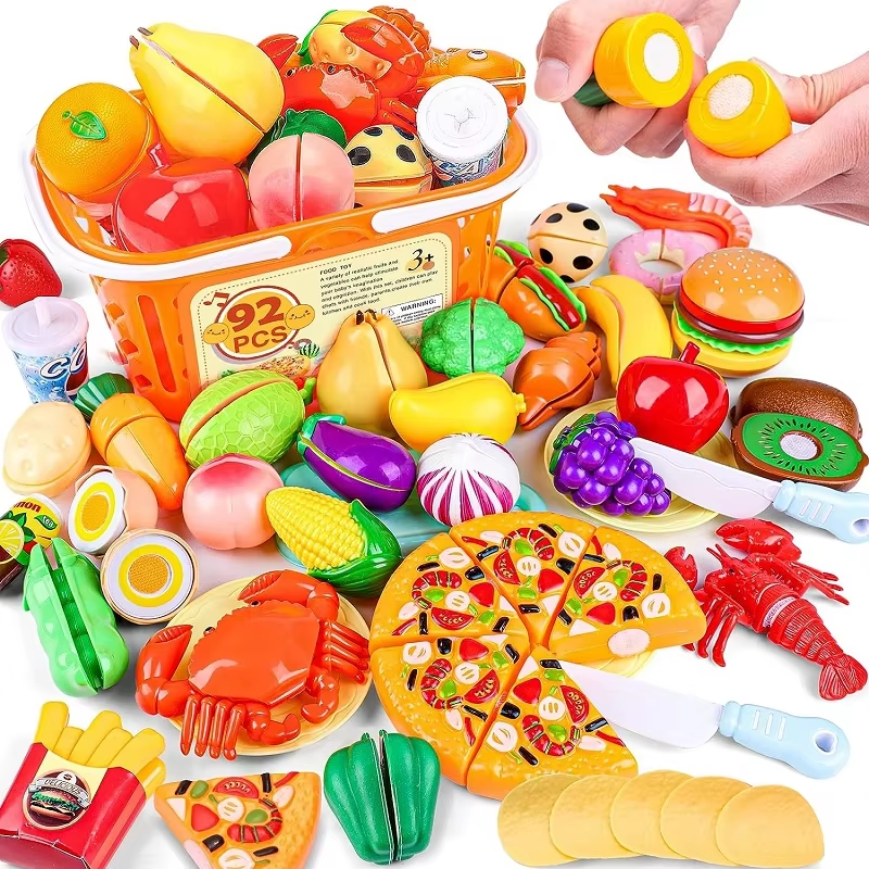 Fruits Vegetables Kitchen Toys Child Games Minis Pizza Cutting Toy Set Play for Kids Pretend Play Educational Food Toy Children