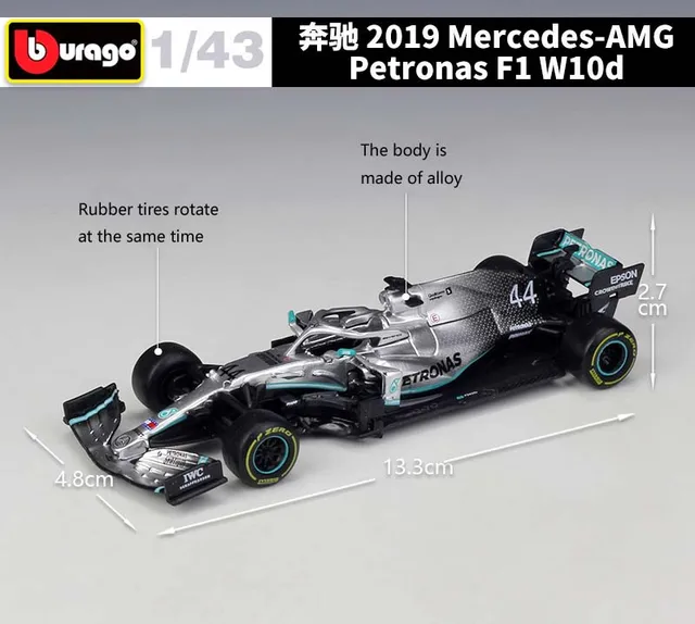 2021 Mercedes AMG Racing W12/W10 F1 Car Diecast 1:43 Scale Metal F1 Car Formulaa 1 Model Car Alloy Toy Car Collection Kid Gift 3