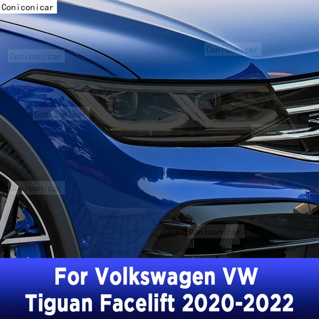 2 Pcs pellicola protettiva per fari auto luce anteriore trasparente nero  affumicato TPU adesivo per Volkswagen VW Tiguan lifting 2020-2022 -  AliExpress