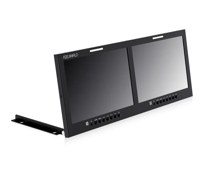 FEELWORLD D101 PLUS Dual 10.1inch 4RU Rackmount Monitor 4K Full HD Screen HDMI-Compatible SDI 1920x1200IPS Monitor For Record