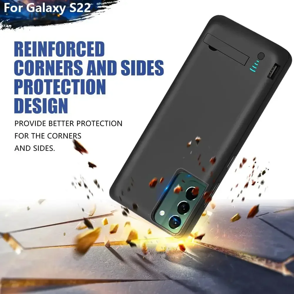 제이오웨이드 삼성 갤럭시 S22 S22+ 플러스 S22 울트라용 10000mAh 배터리 충전 케이스 파워 뱅크 충전 폰 커버