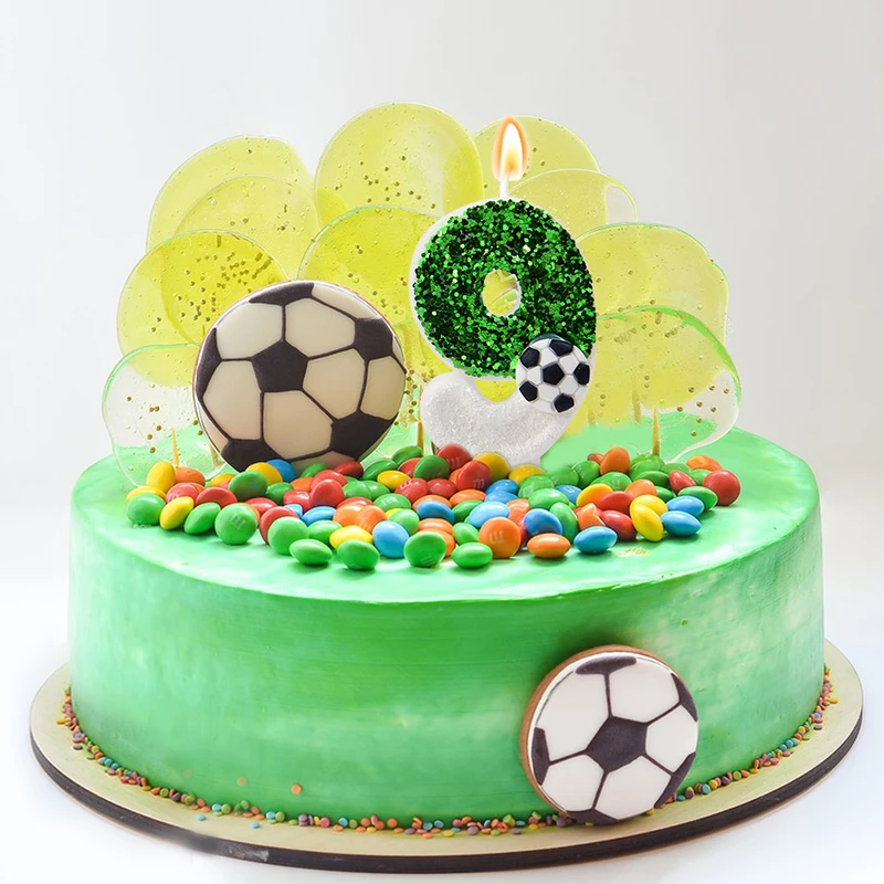 Kids Sports Theme Soccer Cake Candles - Fun Birthday Party Decorations & Cupcake Toppers