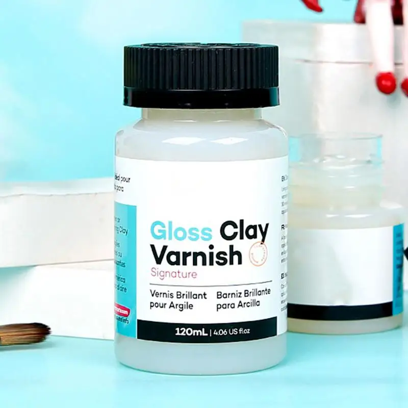 1pc 120ML Gloss Varnish For Air Dry Clay Glaze Clay Gloss Clay Varnish High Gloss Varnish Long-Lasting Multiusing Glossy