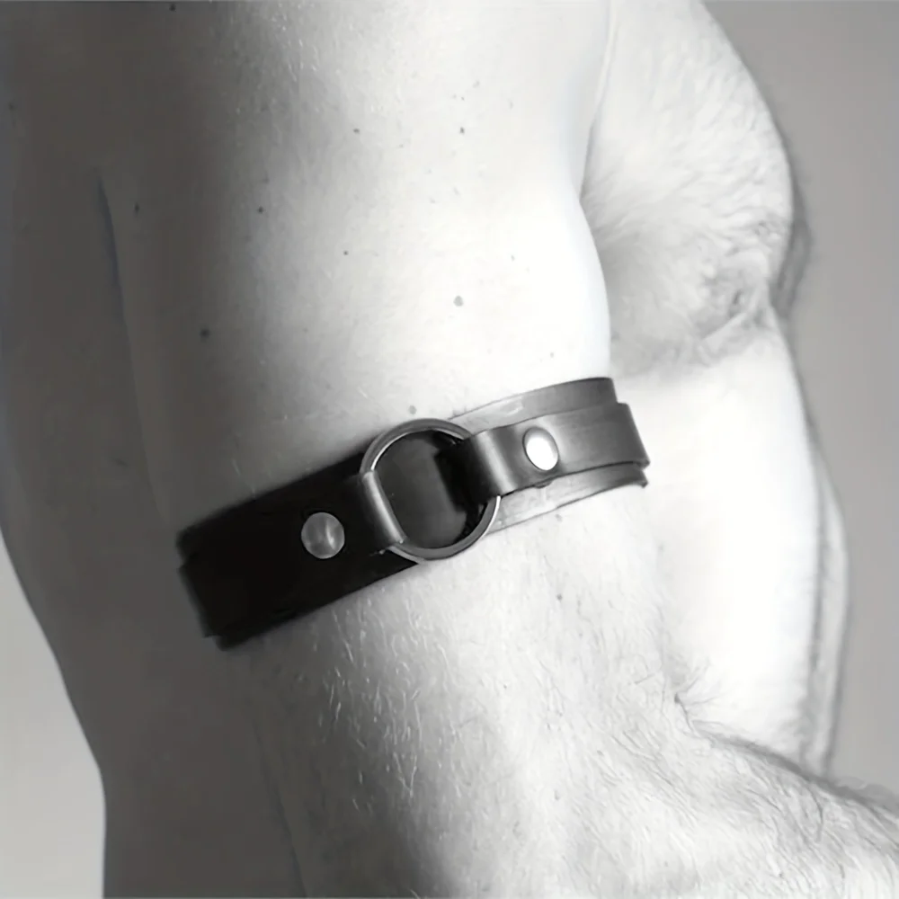 Mens Bodywear Leather Chest Harness Armband