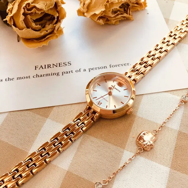 

Hellokitty Cartoon Quartz Watches Kawaii Female Student Light Luxury Simple Good Looking Girl Water Proof Watch Festival Gift