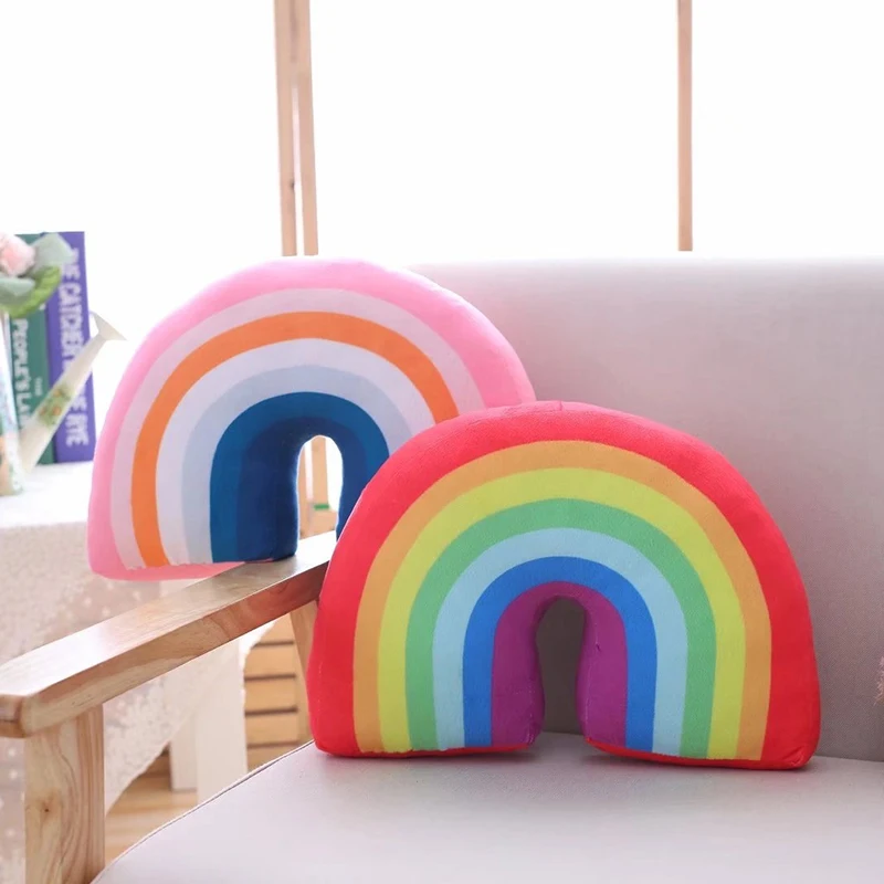 Cartoon Rainbow U Shaped Pillow Head Support Colorful Neck Pillow Car Airplane Traveling Pillow Nap Pillow-4 Kinds 4