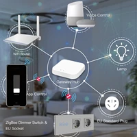 BSEED Zigbee Smart Touch Dimmer Switches Tuya Smart Life App Control With Normal Power Sockets Glass Panel EU Standard Gray - Image 3