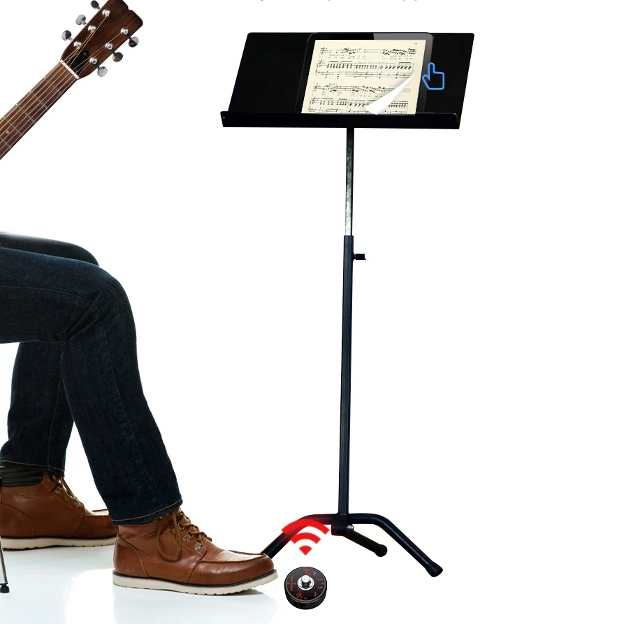 Girapagina Bluetooth Wireless Per Musicisti - Pedale Ricaricabile Per Tablet E Smartphone, Ideale Per Spartiti E Esecuzioni Live - Foto 7