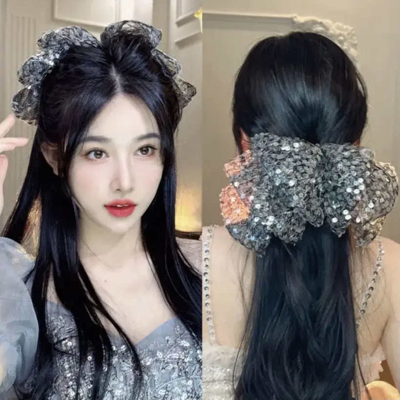 

1pc Handmade Sequins Hair Bows Clips For Woman Girls Shiny Glitter Cute Hairpins Barrettes Headwear Hair Accessoires