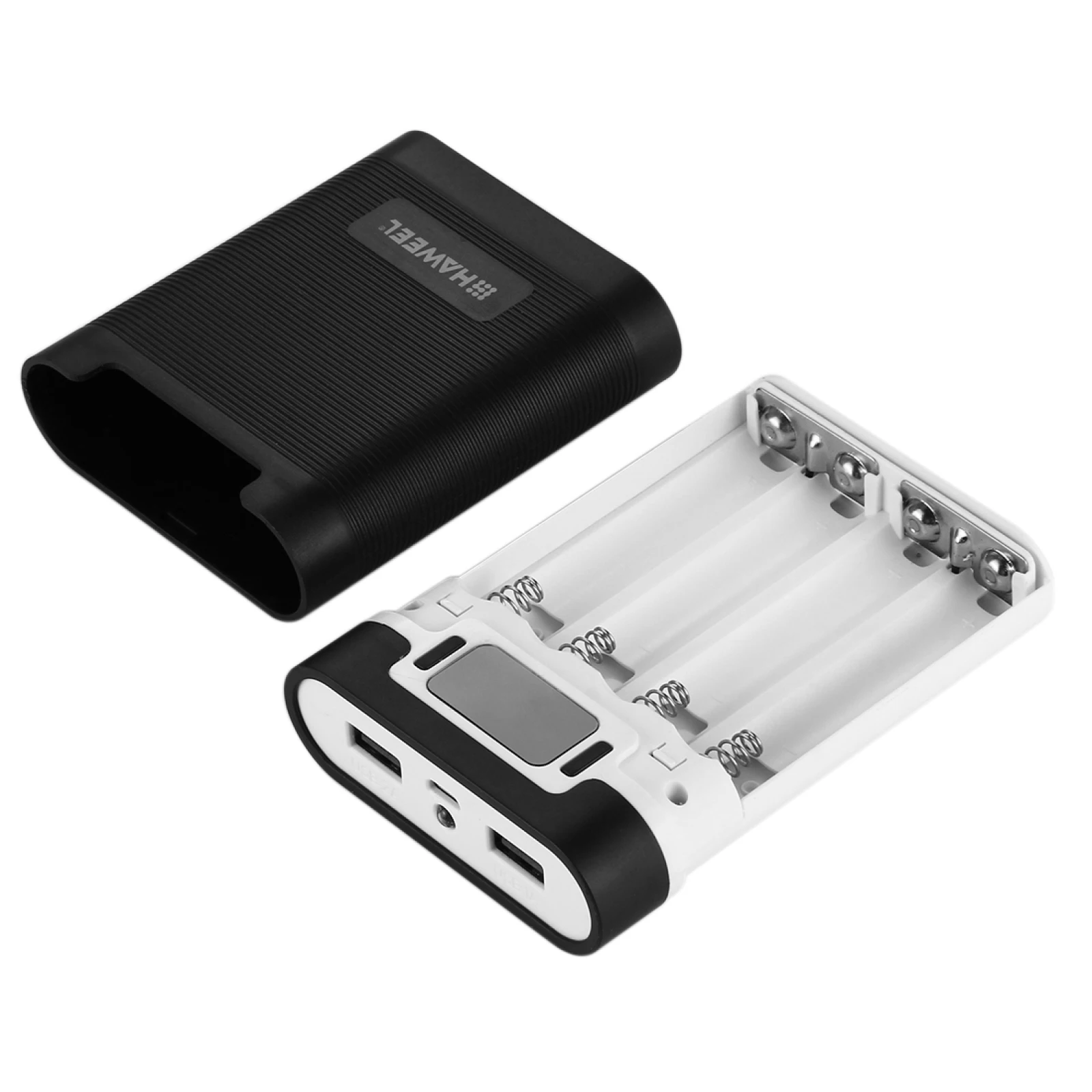 Battery storage box power bank case battery power bank box HAWEEL DIY 4 x 18650 battery (not included) 10000mAh with 2 x USB output & display for all smartphones