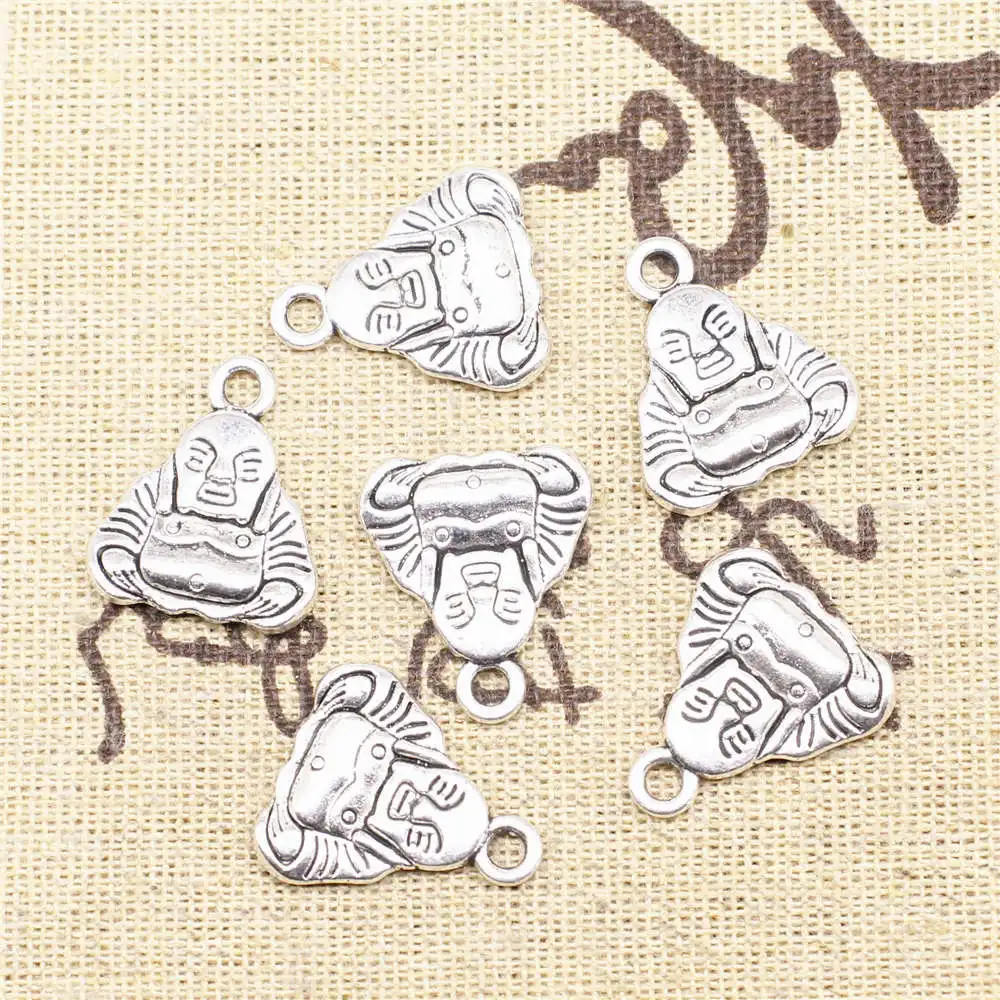

Jewelry Wholesale Jewelry Craft Diy Charms Buddha Antique Silver Color Pendants For Jewelry Making 17x20mm 5pcs