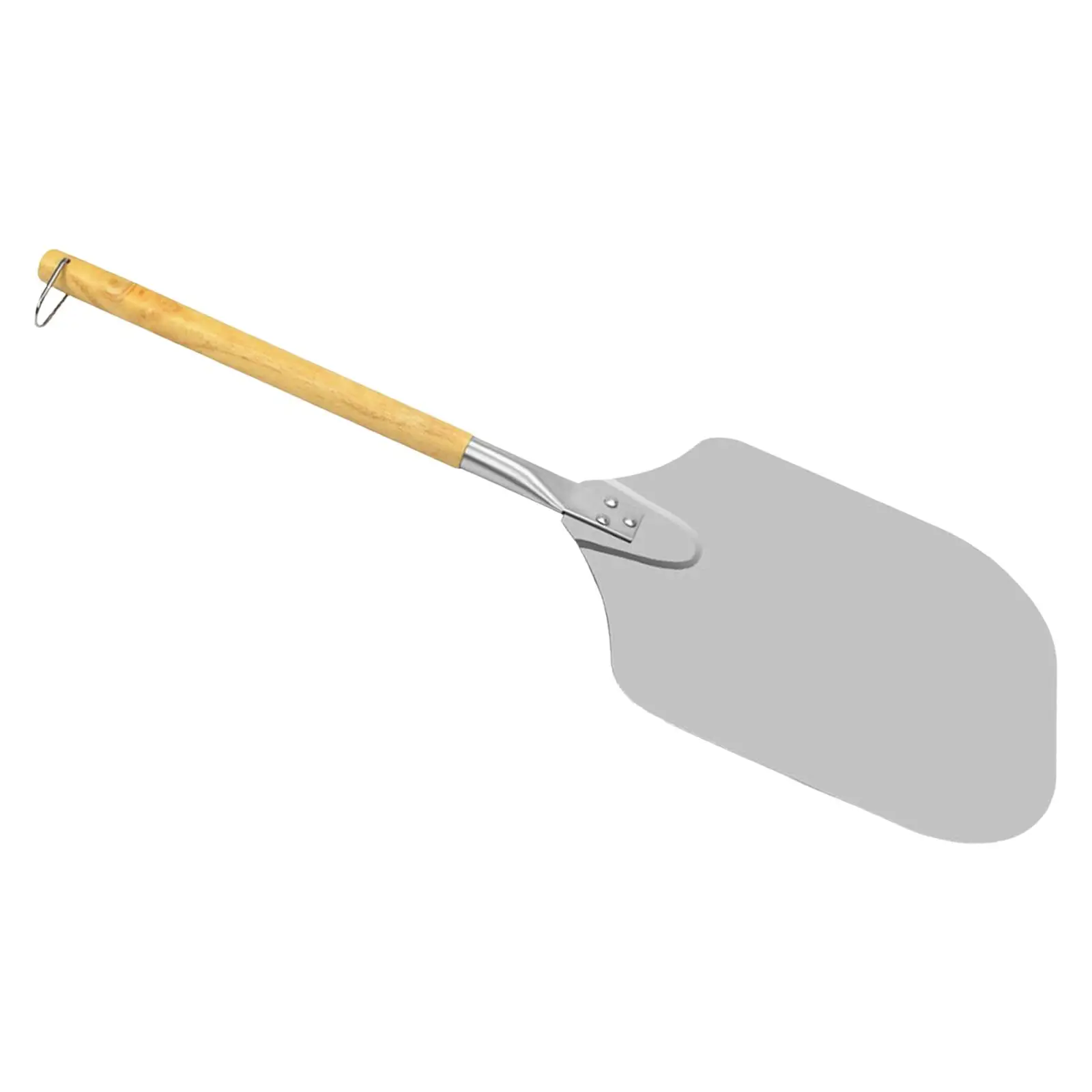

Practical Stainless Steel Pizza Peel Wooden Handle Pizza Shovel Easy Storage