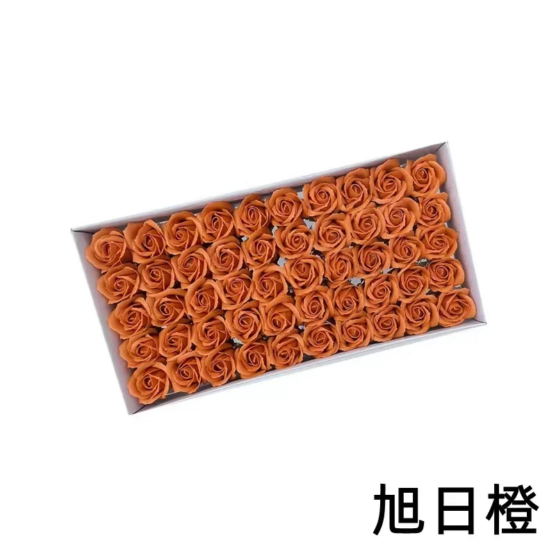 thumbnail image 1 of Venta al por mayor de fábrica, 50 unidades de cabezas de rosas de jabón, caja de regalo con aroma floral, ramo de flores de jabón decorativo artificial para fiesta de boda, 1 of 5