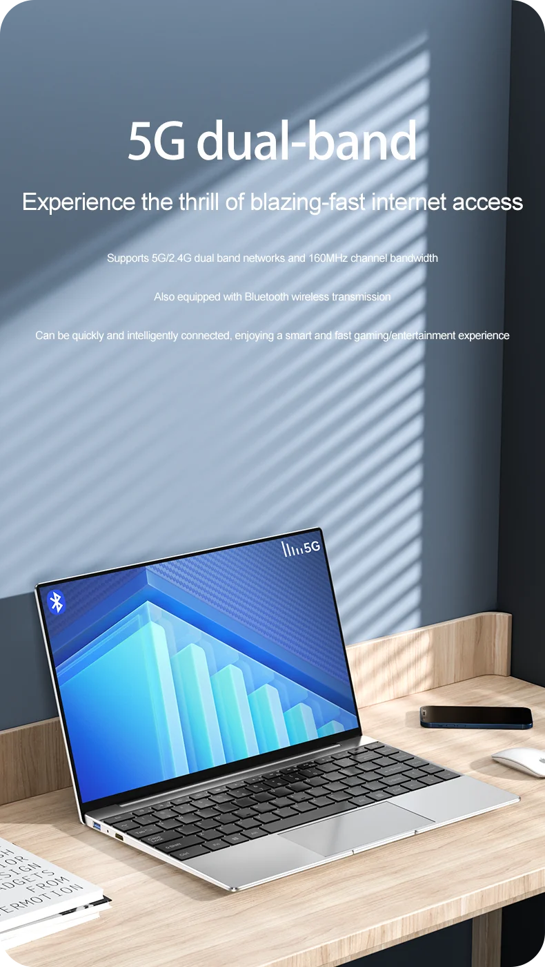 New Ultra Slim Laptop 14.1″ 16GB RAM 2TB SSD Intel 4405U Gaming PC 1920*1080 Display Office Study Computer PC Windows 11 Pro