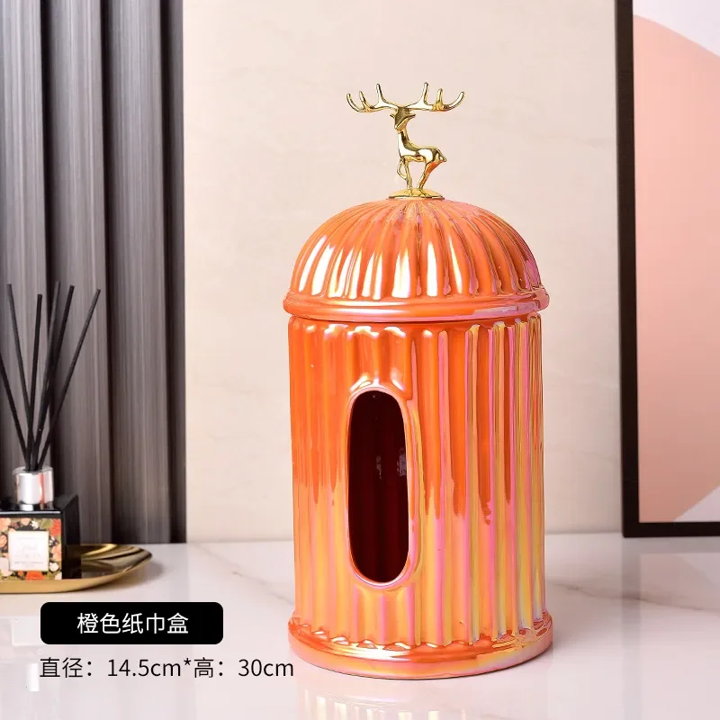 Description Picture 3 of itemCeramic Ornament Tissue Box Deer Cover Ashtray Soot Tray Fruit Plate Snack Napkin Paper Boxes Home Storage