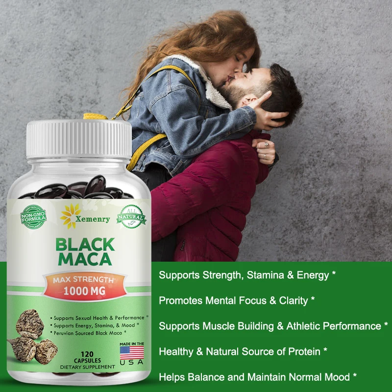 XemenryBlackMacaRootCapsulesPeruvianBlackMacaExtract1000mgNon
