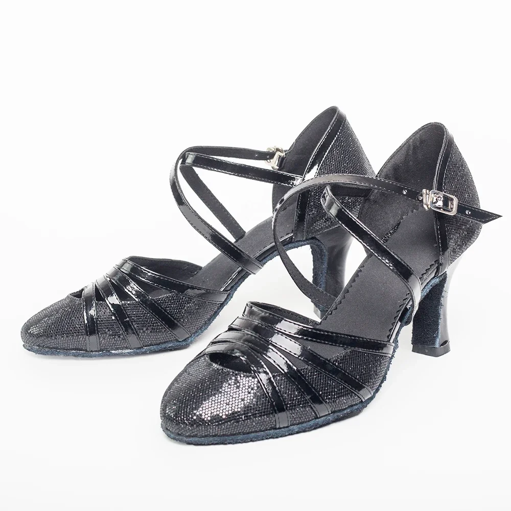 CLYFAN Ballroom Dance Shoes Women Glitter Modern Dance Shoes Salsa Ballroom Tango Latin Shoes 5