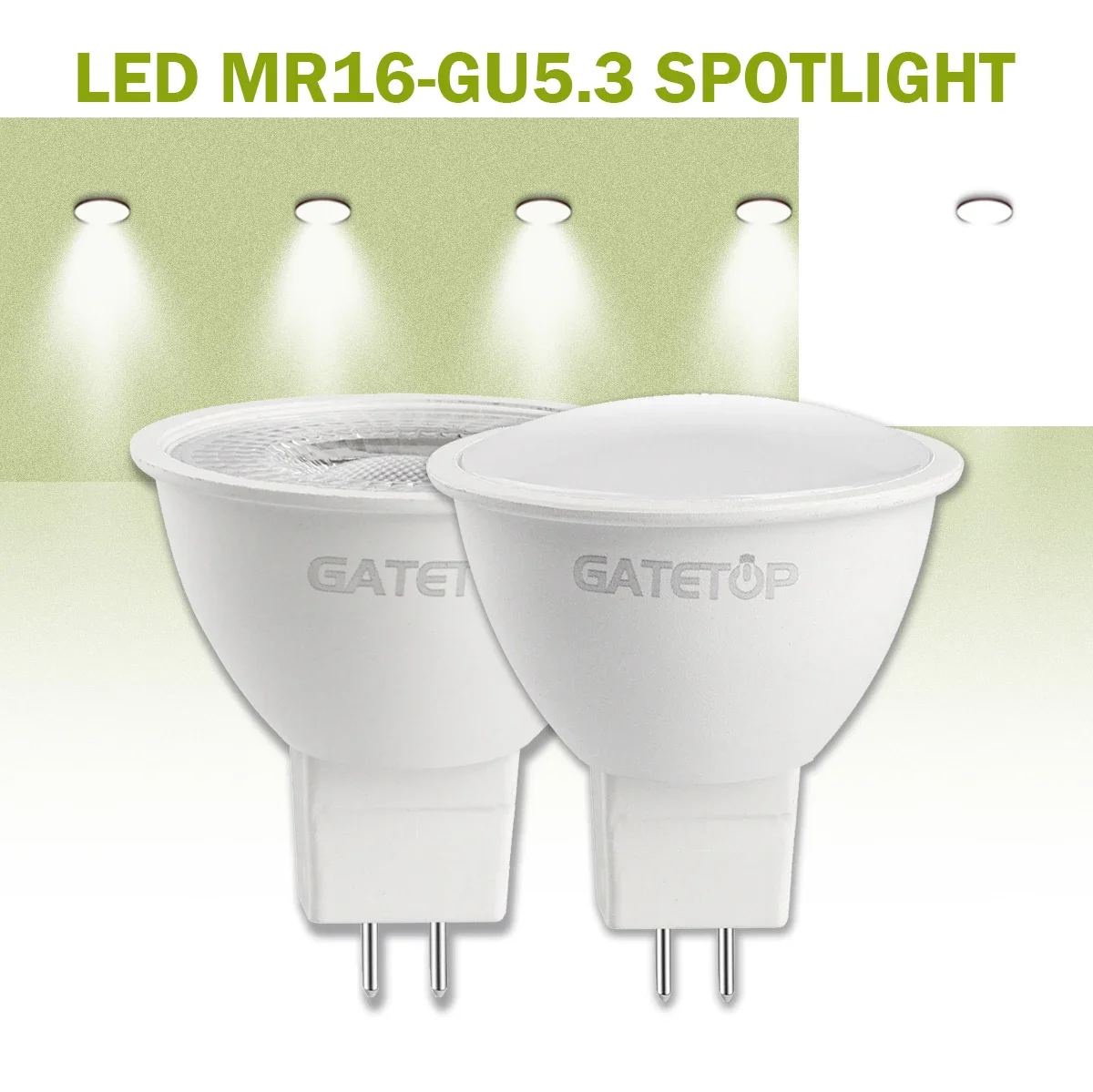 Description Picture 3 of item5PCS MR16 Bulb LED Spotlight 120degree GU5.3 Base No Flicker Full Voltage AC/DC12V AC 110V 220V Warm White Suitable for Home