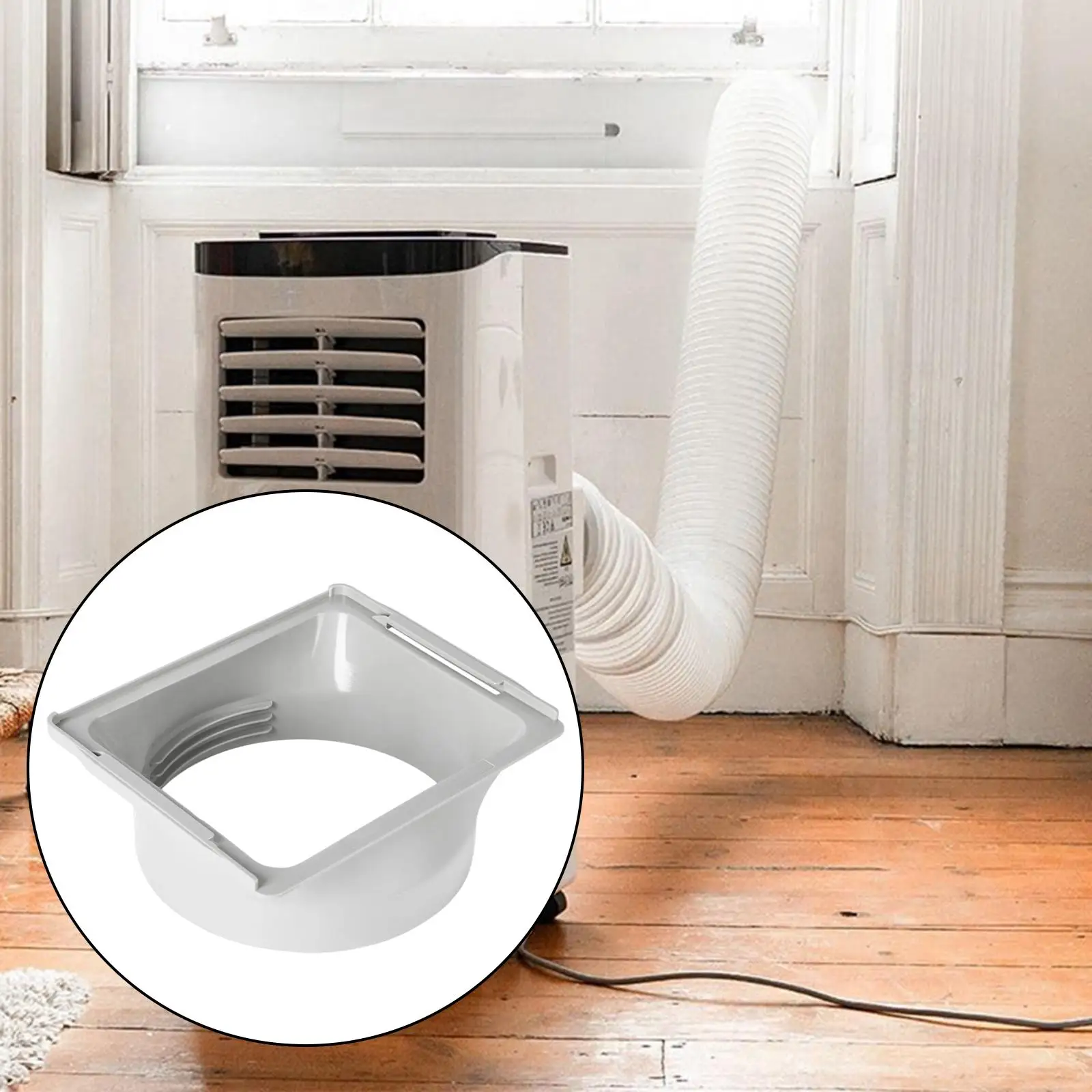 Portable Air Conditioner Hose Tube Connector Extension White Plastic Repair Adapter for Vent Kits