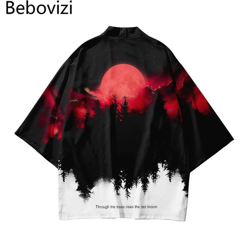 

Japanese Beach Cardigan Asian Women Harajuku Kimono Plus Size Loose Black Cosplay Tops Blouse Yukata Clothing Traditional Kimono