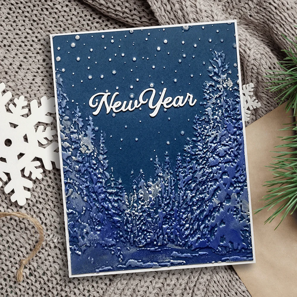 Pine Tree 3D Embossing Folder For Scrapbooking Card Making and Craft Projects White Templates with Texture embossing folder