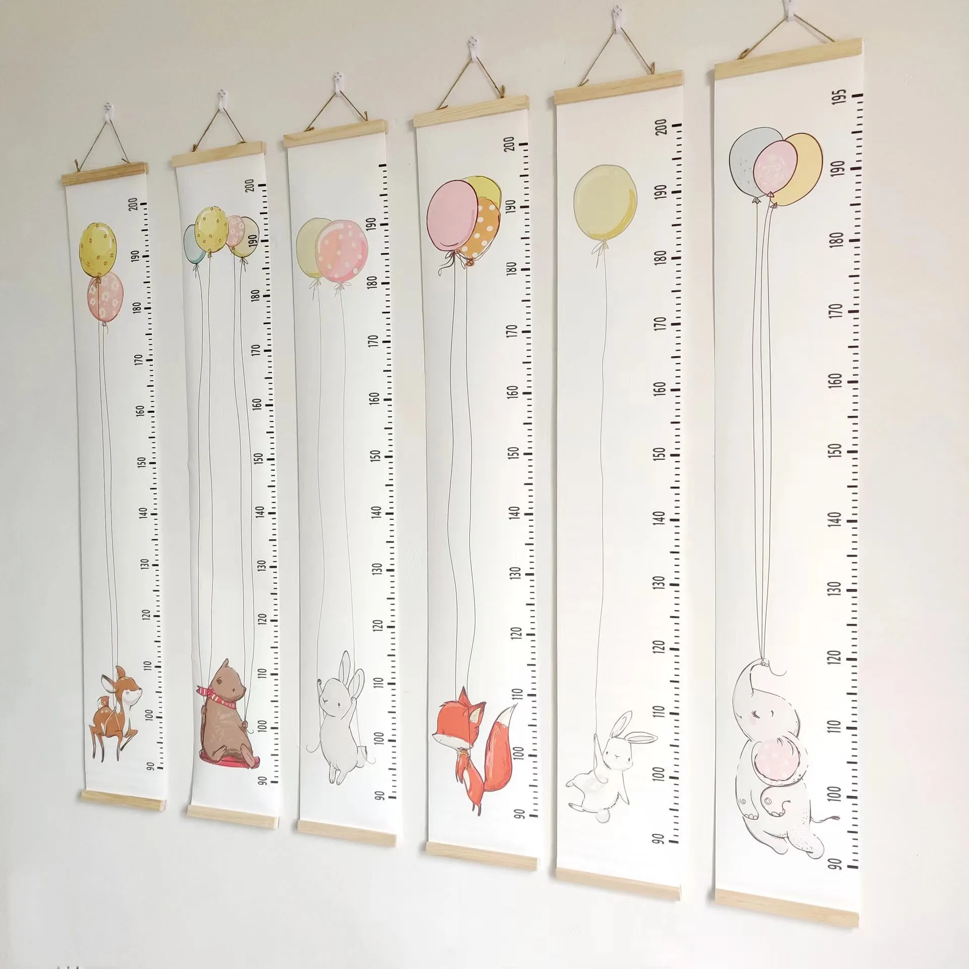 Wooden Canvas Wall Growth Charts Baby Hanging Decorative Chart Height Measure Ruler Removable Wall Sticker for Kids Child Room