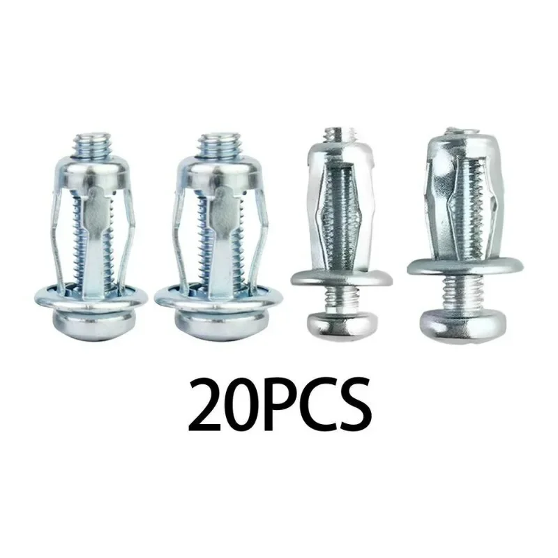 20pcs 잭 너트 나사 꽃잎 나사 앵커 커튼 확장 클램프 용 꽃잎 확장 플러그 꽃잎 리벳 잠금 잭 너트 볼트