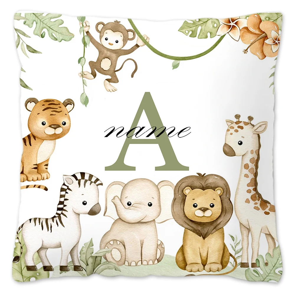 Personalized Animal Pillowcase - Custom Name Kids Bedroom Decoration & Birthday Gift