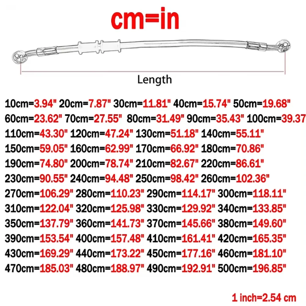 Black 30cm-240cm Motorcycle Brake Oil Hose Brake Line Universal Motorbike Stainless Steel Braided Pipeline Latiguillo Fren Moto