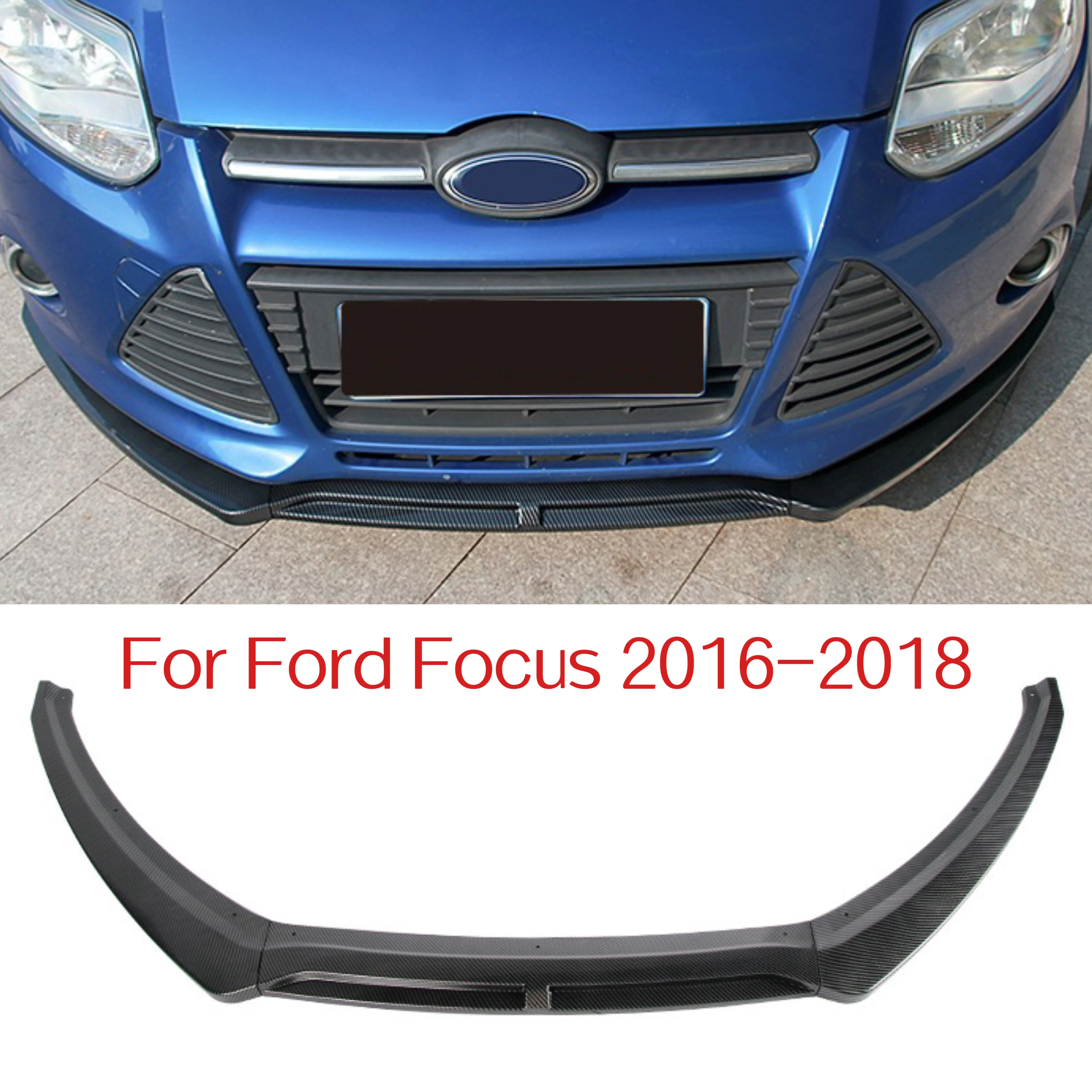 

Губа переднего бампера для Ford Focus(2016-2018), 3 шт.
