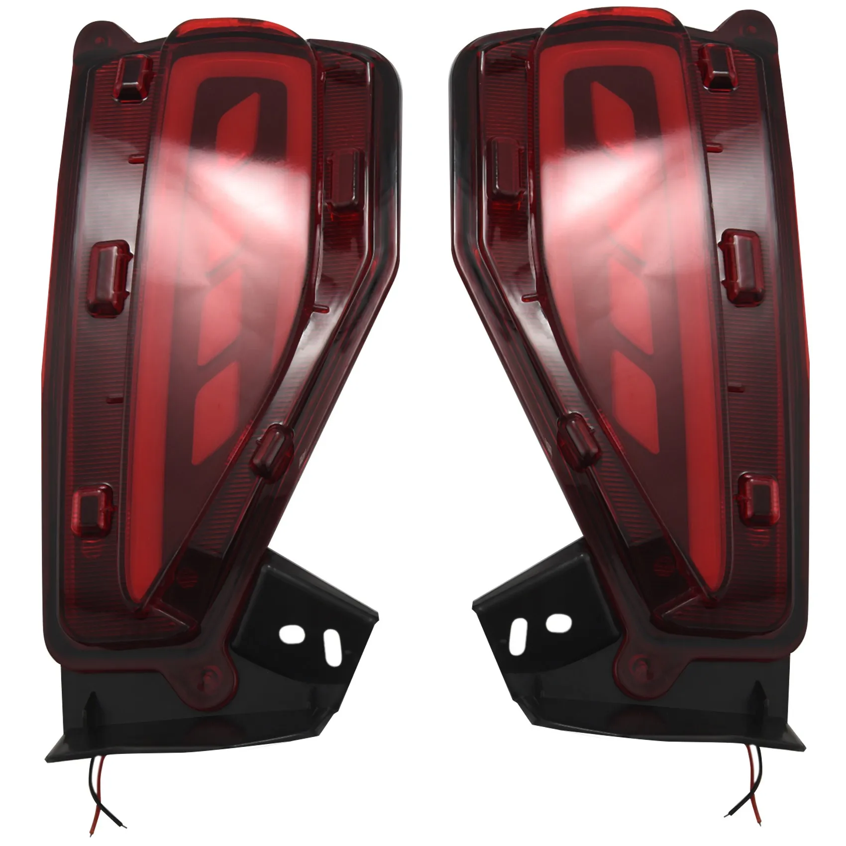 

1 Pair Led Rear Bumper Reflector Brake Tail Light Lamp Fits 2015-2017 for Fortuner