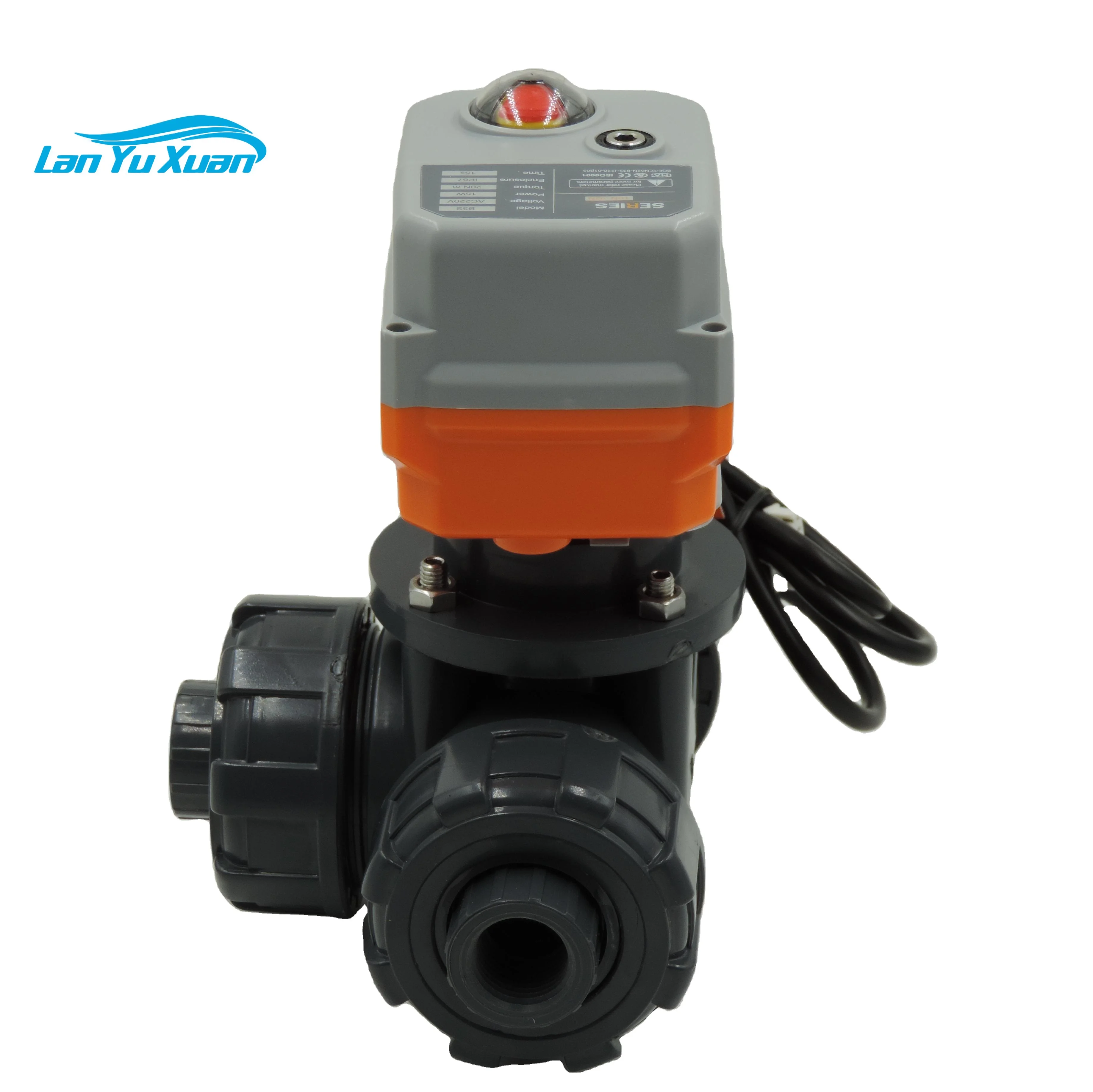 

DN25 UPVC AC220V Intelligent Modulating motor-driven three way valve 3 way flow control valve