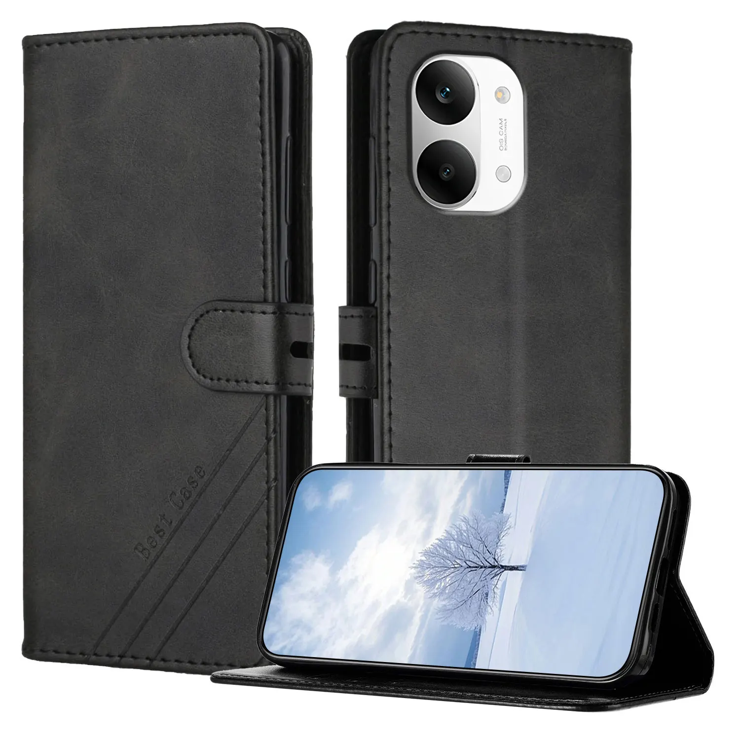 Leather Flip Case - Magnetic Wallet Cover