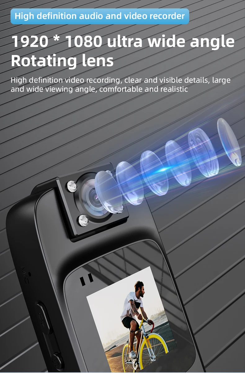 WiFi Mini Camera 4K HD Portable Digital Video Recorder Back Clip Police Body Cam