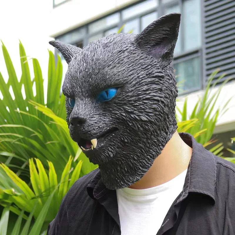 قناع تنكري الهالوين للبالغين لاتكس كامل الرأس قطة...