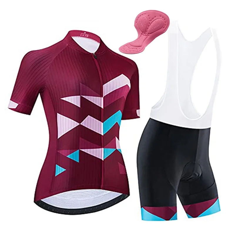 

Women's Cycling Jersey Sets Road Bike Jersey Riding Shirts Lightweight, Bib Shorts With Pockets Padded