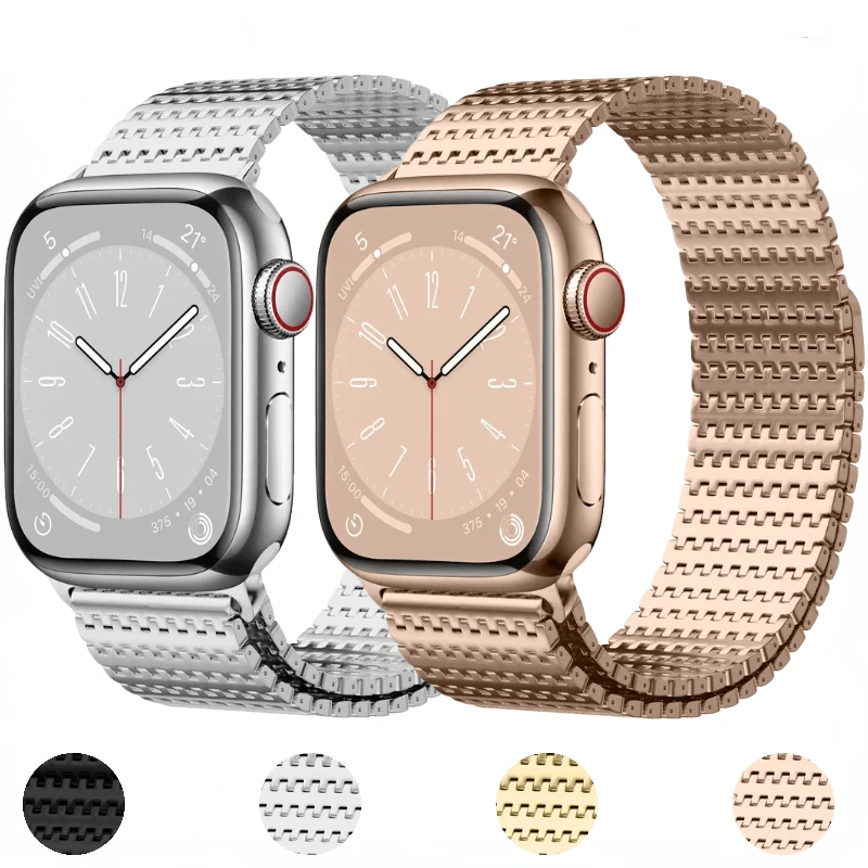 

Metal Strap For Apple Watch Ultra 49mm 8 7 45mm 41mm Milanese Magnetic Loop Stainless Steel Bracelet iWatch 44mm 42mm 40mm Band