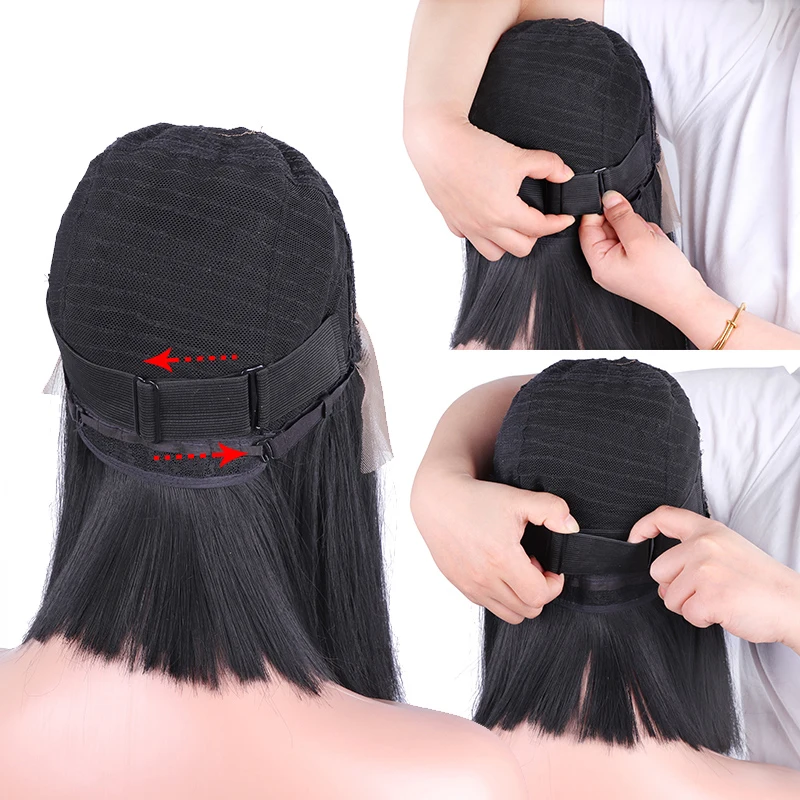 초보자용 Plussign 가발 모자, 4*4 13*4, 5 톱니 블랙 클립, 조절 가능한 탄성 밴드, 가발 제작용, 6PCs/S