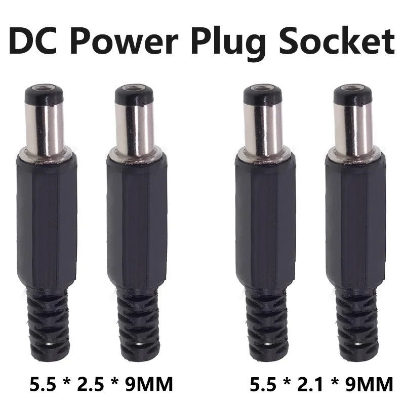 5/20/100PCS 5.5mmX2.5mm Male Jack DC Power Plug Socket Jack DC 5.5*2.1mm Solder Type Adapter Connector Barrel Plugs Adaptor