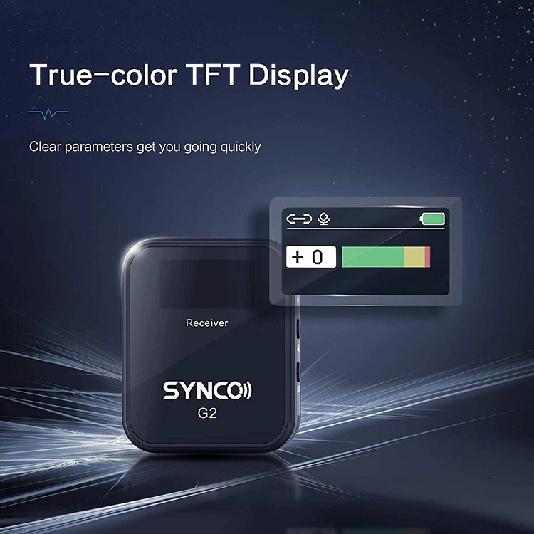 SYNCO G2(A1) 2.4GHz 무선 마이크 Lavalier 마이크 시스템 1 트리거-1 TX + RX 온라인 교육/라이브 스트리밍