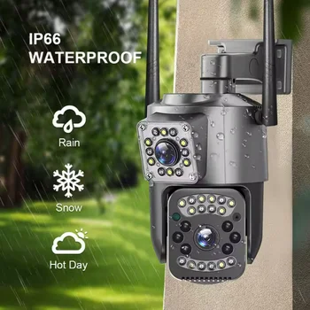 Dual Lens WiFi IP Camera V380 pro Smart Home Outdoor Waterproof Wireless PTZ CCTV with Two-way Audio And Auto Tracking 1