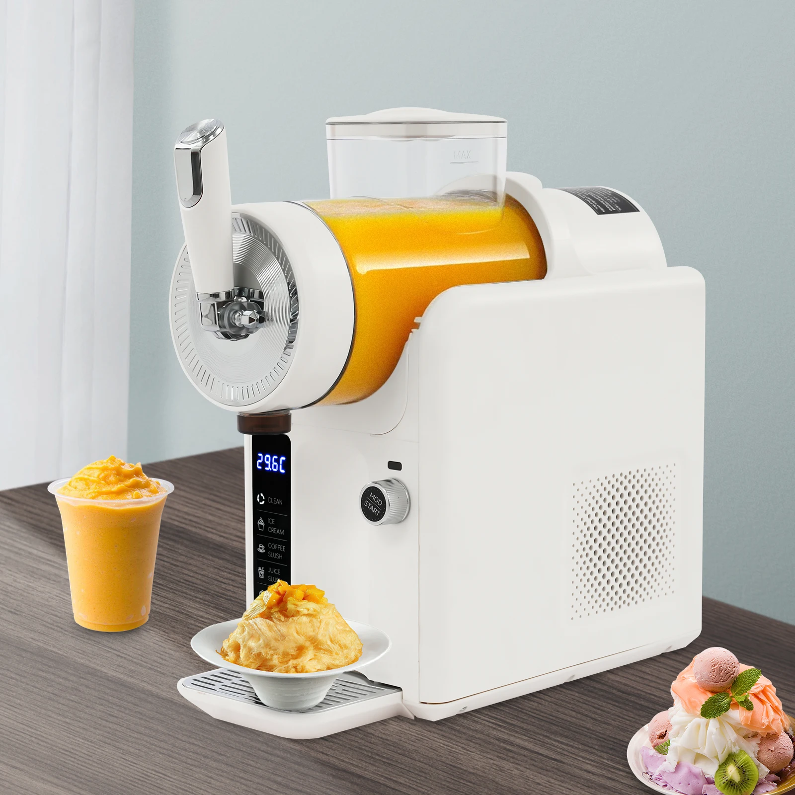 Frozen Dink Machine with 5 Modes Shaved Ince Machine for Home Self-Cleaning 0.48Gal Capacity for Milkshake Ice Cream