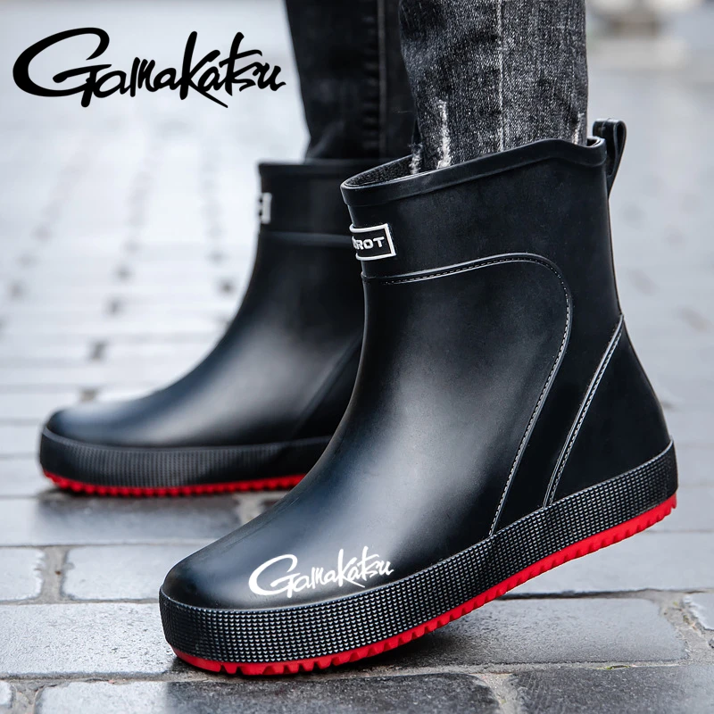 

Fishing Shoes Waterproof Rain Boots With Removable Warm Plush Work Garden Shoes Rubber Four Season Antiskid Safe Fishing Boot