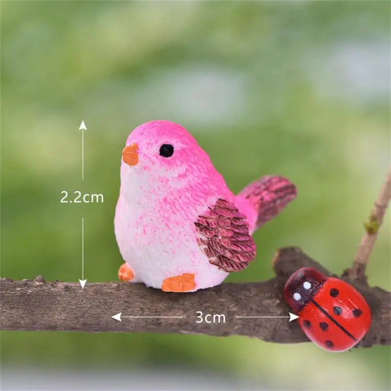 Set Resina Home Ornament Cute Little Birds Animal Model Figurine Glass Decor Accessori Da Giardino Artigianali In Miniatura