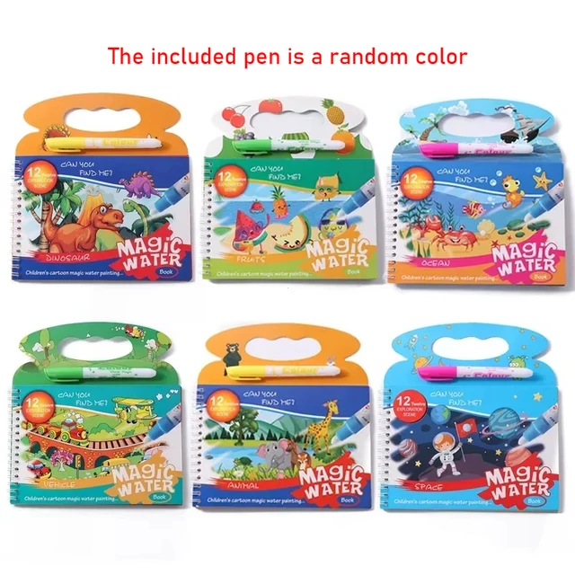 Magical Water Painting Book Toddler Early Education Toys Reusable Magic Drawing Coloring Book for Kids Children Montessori Toys 3